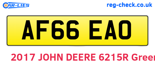 AF66EAO are the vehicle registration plates.