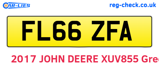 FL66ZFA are the vehicle registration plates.
