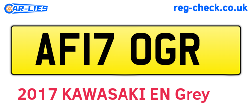 AF17OGR are the vehicle registration plates.