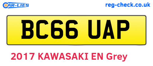 BC66UAP are the vehicle registration plates.