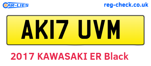 AK17UVM are the vehicle registration plates.