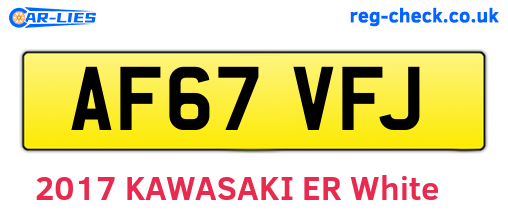 AF67VFJ are the vehicle registration plates.