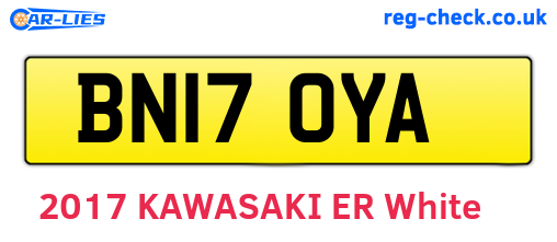 BN17OYA are the vehicle registration plates.