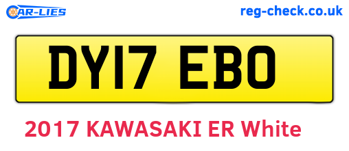 DY17EBO are the vehicle registration plates.