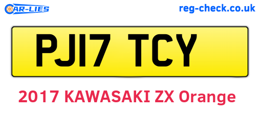 PJ17TCY are the vehicle registration plates.