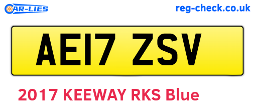 AE17ZSV are the vehicle registration plates.