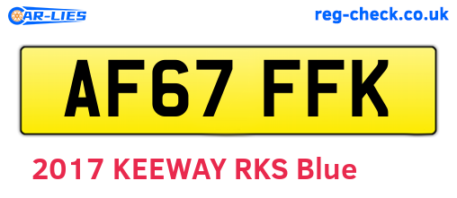 AF67FFK are the vehicle registration plates.