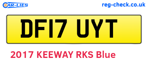 DF17UYT are the vehicle registration plates.