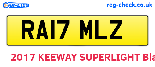 RA17MLZ are the vehicle registration plates.
