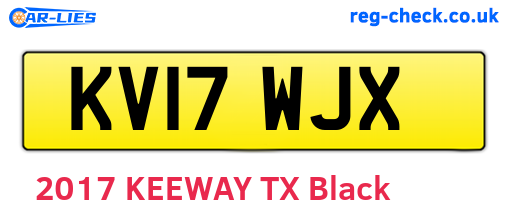 KV17WJX are the vehicle registration plates.
