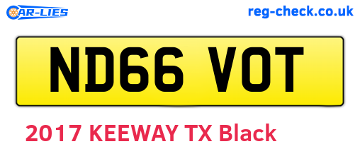 ND66VOT are the vehicle registration plates.
