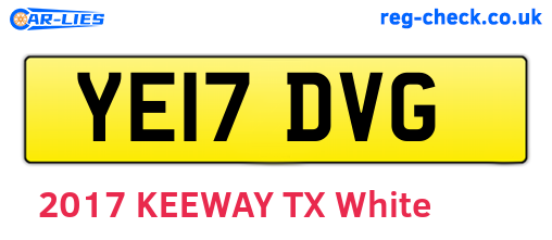YE17DVG are the vehicle registration plates.