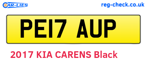PE17AUP are the vehicle registration plates.