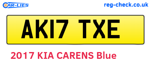 AK17TXE are the vehicle registration plates.
