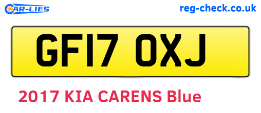 GF17OXJ are the vehicle registration plates.