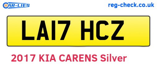 LA17HCZ are the vehicle registration plates.