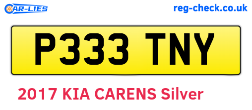 P333TNY are the vehicle registration plates.