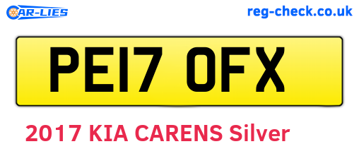 PE17OFX are the vehicle registration plates.