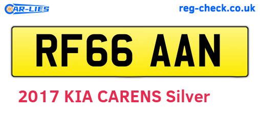 RF66AAN are the vehicle registration plates.