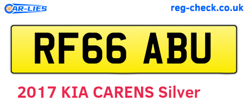 RF66ABU are the vehicle registration plates.