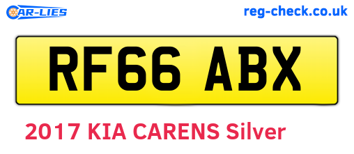 RF66ABX are the vehicle registration plates.