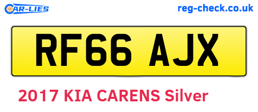 RF66AJX are the vehicle registration plates.