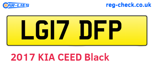 LG17DFP are the vehicle registration plates.