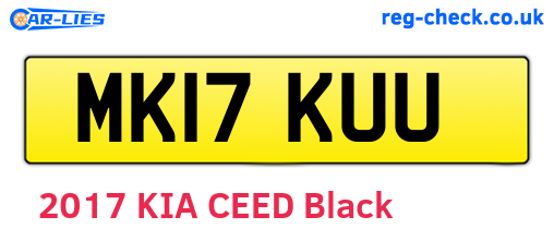 MK17KUU are the vehicle registration plates.