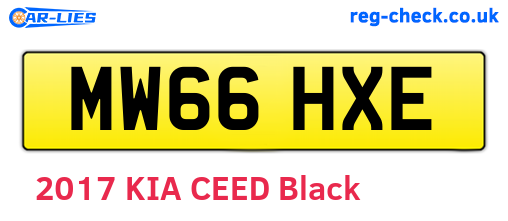 MW66HXE are the vehicle registration plates.
