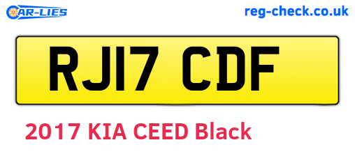 RJ17CDF are the vehicle registration plates.