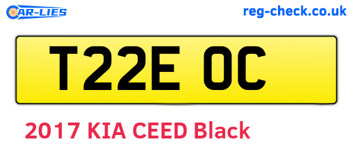 T22EOC are the vehicle registration plates.