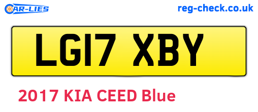 LG17XBY are the vehicle registration plates.