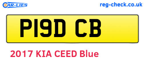 P19DCB are the vehicle registration plates.