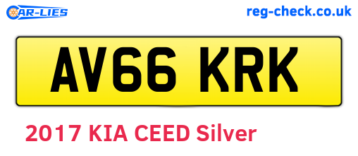 AV66KRK are the vehicle registration plates.