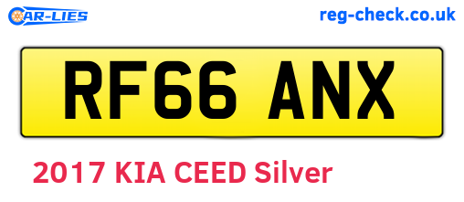 RF66ANX are the vehicle registration plates.