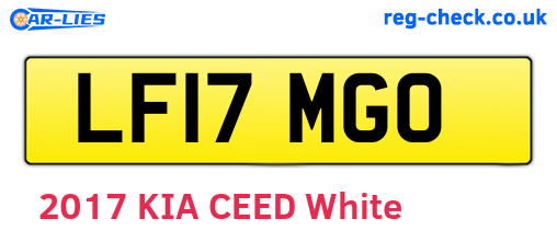 LF17MGO are the vehicle registration plates.