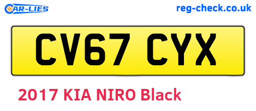 CV67CYX are the vehicle registration plates.