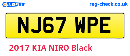 NJ67WPE are the vehicle registration plates.