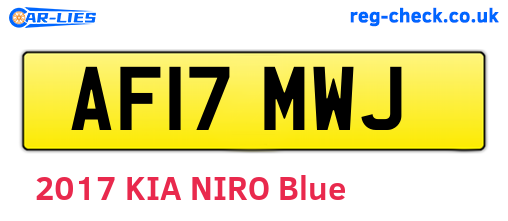 AF17MWJ are the vehicle registration plates.