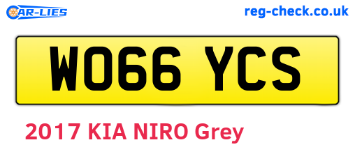 WO66YCS are the vehicle registration plates.