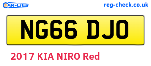 NG66DJO are the vehicle registration plates.