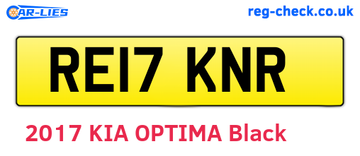 RE17KNR are the vehicle registration plates.