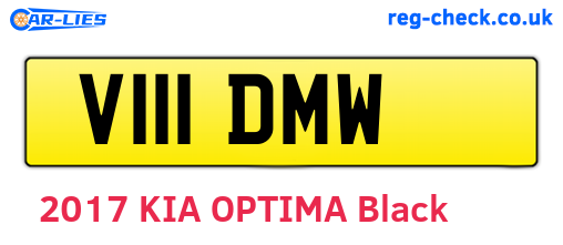 V111DMW are the vehicle registration plates.