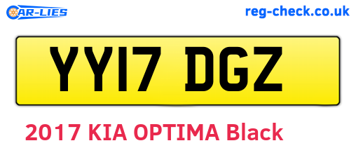 YY17DGZ are the vehicle registration plates.