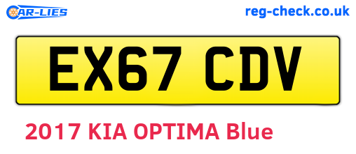EX67CDV are the vehicle registration plates.