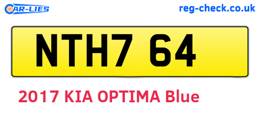 NTH764 are the vehicle registration plates.