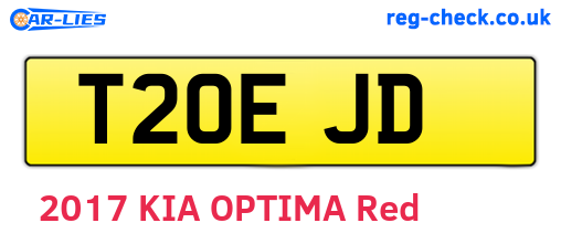 T20EJD are the vehicle registration plates.