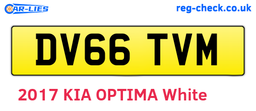 DV66TVM are the vehicle registration plates.