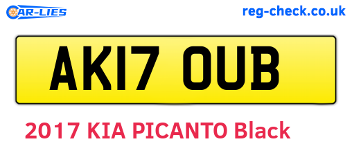 AK17OUB are the vehicle registration plates.