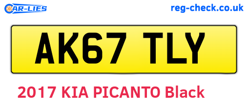 AK67TLY are the vehicle registration plates.